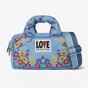 Brighton Bandana Love Blue Floral Crossbody Mini Bag NWT